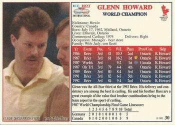 1993 Ice Hot International #30 Glenn Howard Back